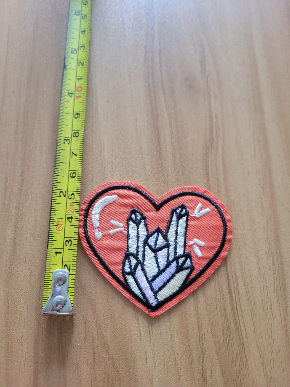 🎃BUY 2 GET 1 FREE🎃Crystal Heart Iron-On Patch in Coral